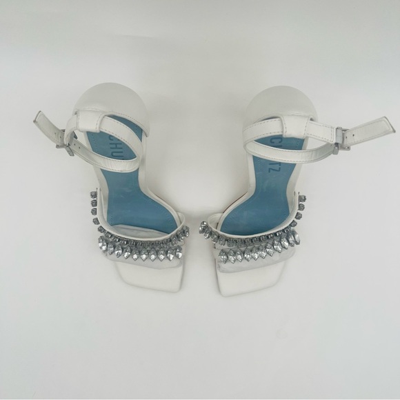 SCHUTZ Women’s Linsey Nubuck Sandal in White - Picture 5 of 10